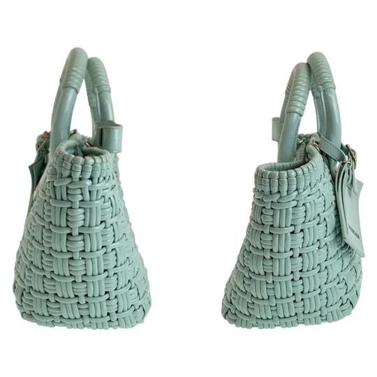 BALENCIAGA Handbag 671342 enamel Mint Green SilverMetal Handbag Tote Bag 2WAY Basket Bag Enamel Basket Bistro XS Women Used Authentic