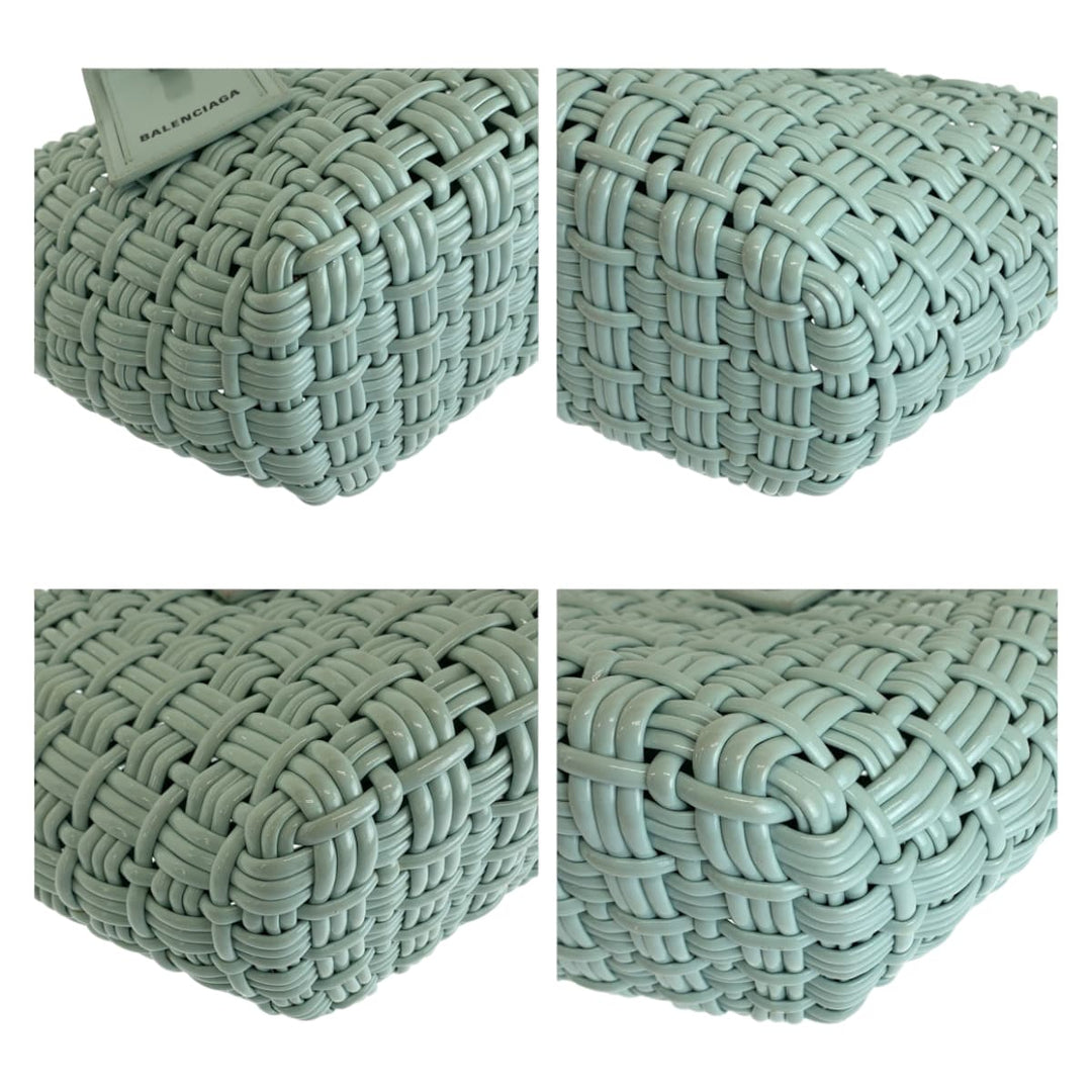 BALENCIAGA Handbag 671342 enamel Mint Green SilverMetal Handbag Tote Bag 2WAY Basket Bag Enamel Basket Bistro XS Women Used Authentic