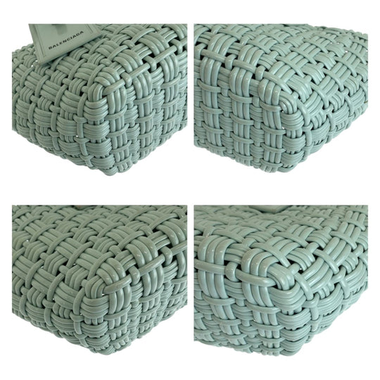 BALENCIAGA Handbag 671342 enamel Mint Green SilverMetal Handbag Tote Bag 2WAY Basket Bag Enamel Basket Bistro XS Women Used Authentic