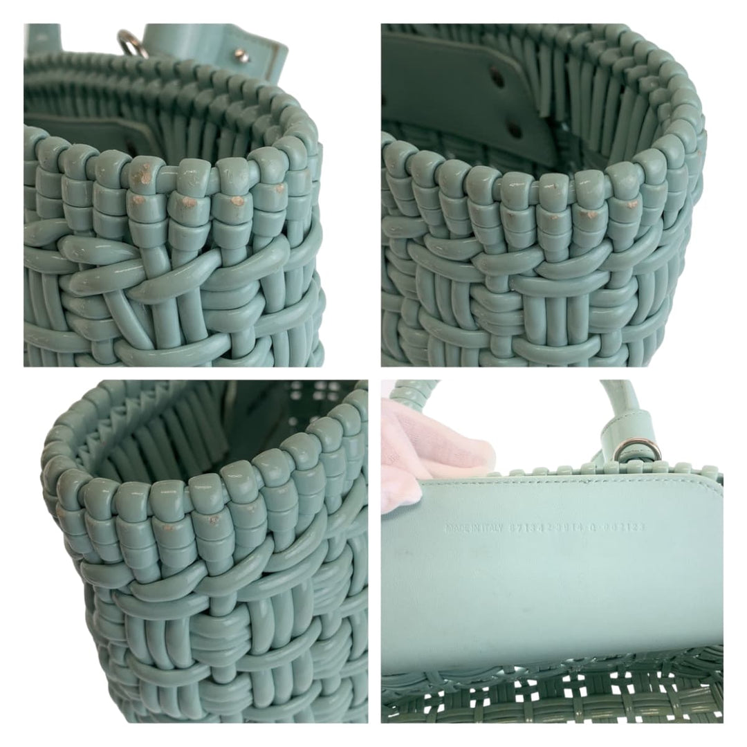 BALENCIAGA Handbag 671342 enamel Mint Green SilverMetal Handbag Tote Bag 2WAY Basket Bag Enamel Basket Bistro XS Women Used Authentic