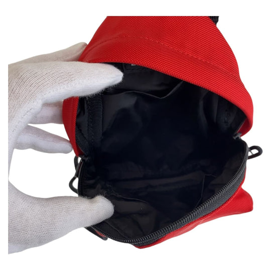 BALENCIAGA Shoulder Bag Nylon Red Black Black Crossbody Shoulder Bag Pochette Explorer Women Used Authentic