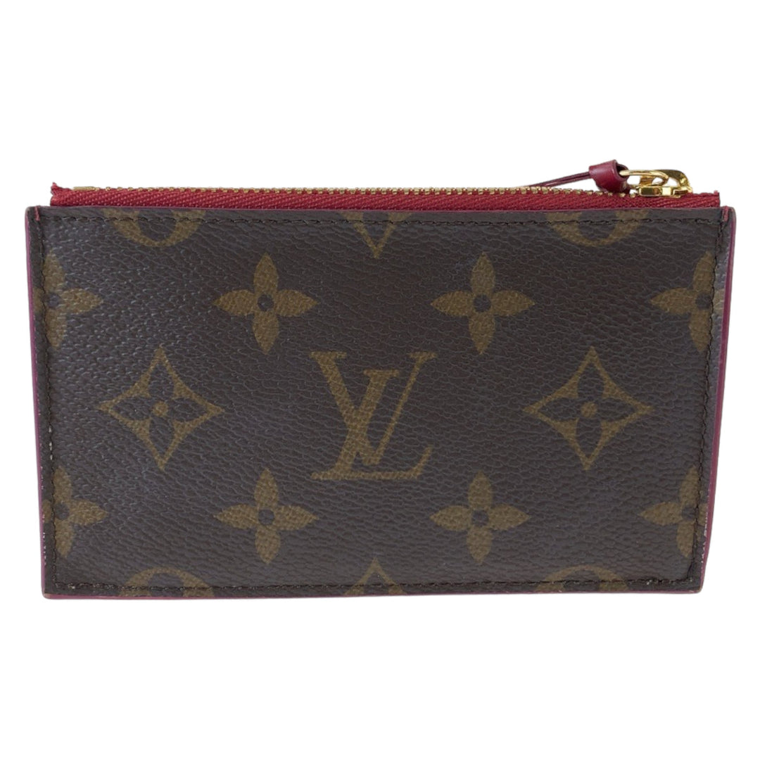 LOUIS VUITTON Coin case M67889 PVC Brown Fragment case Card case Coin case Monogram Porte Cartes Zip Women Used Authentic