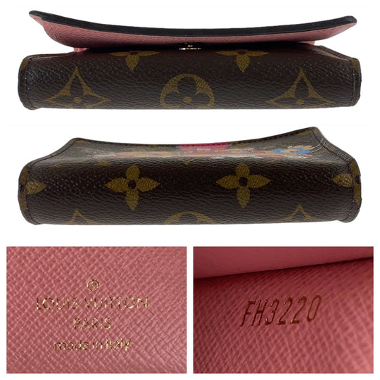 LOUIS VUITTON Tri-fold wallet M69754 PVC Brown Pink Gold Metal Folding wallet Compact wallet Monogram Vivienne Portefeuille Victorine Women Used Authentic