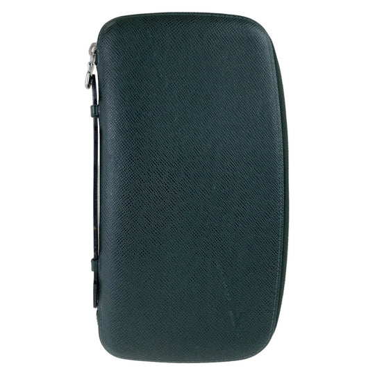 LOUIS VUITTON Long Wallet Purse M30652 leather Episea Green SilverMetal Long Wallet Purse Organizer Long Wallet Taiga Organizer Atoll mens Used Authentic