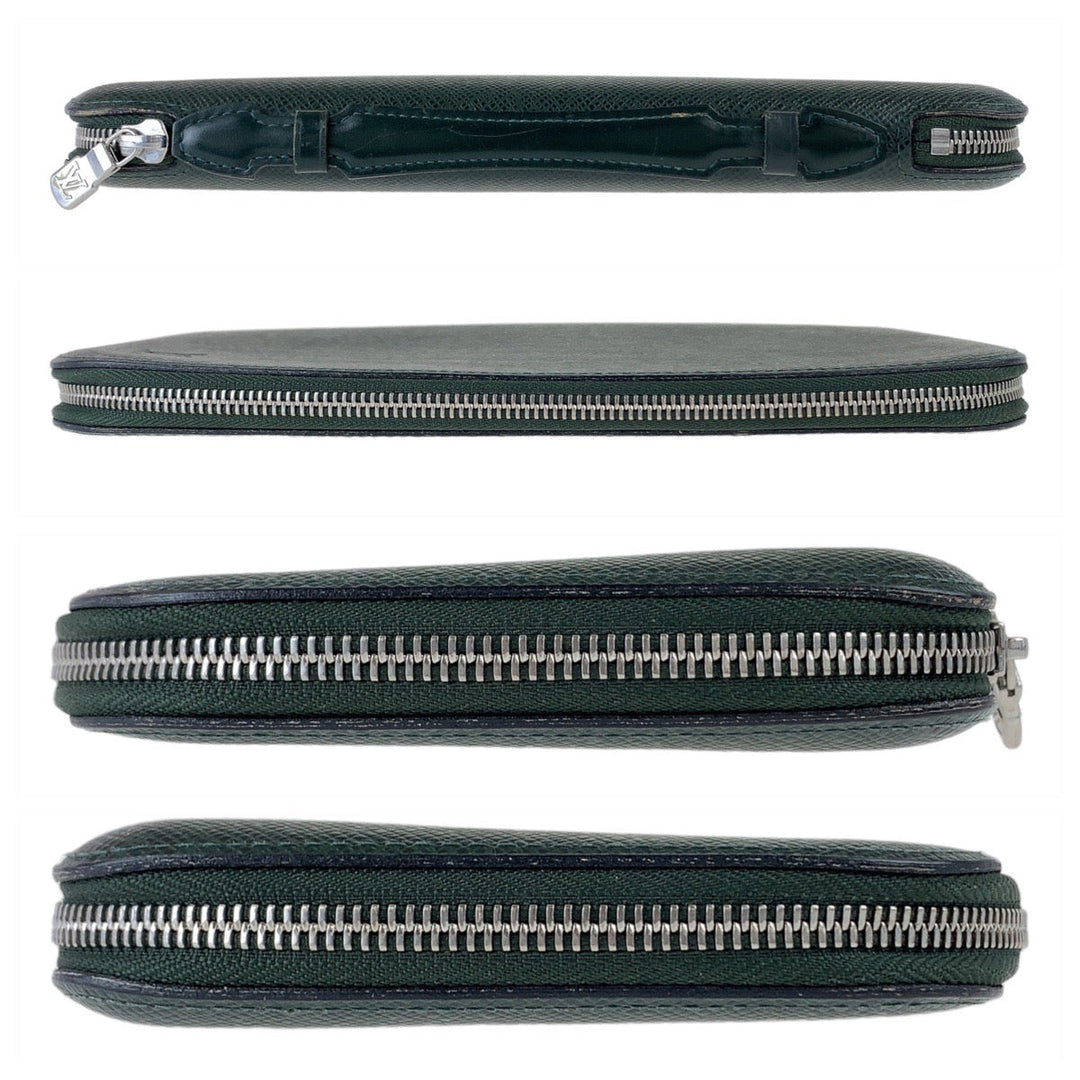 LOUIS VUITTON Long Wallet Purse M30652 leather Episea Green SilverMetal Long Wallet Purse Organizer Long Wallet Taiga Organizer Atoll mens Used Authentic