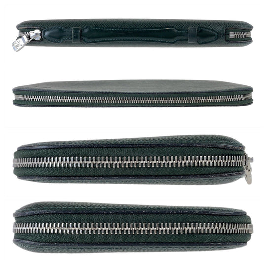 LOUIS VUITTON Long Wallet Purse M30652 leather Episea Green SilverMetal Long Wallet Purse Organizer Long Wallet Taiga Organizer Atoll mens Used Authentic