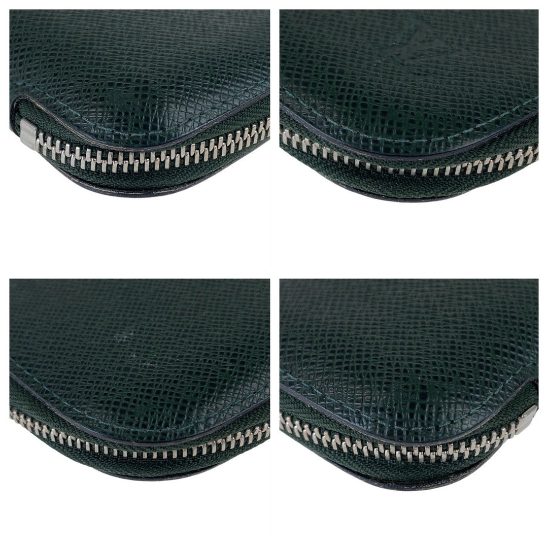 LOUIS VUITTON Long Wallet Purse M30652 leather Episea Green SilverMetal Long Wallet Purse Organizer Long Wallet Taiga Organizer Atoll mens Used Authentic