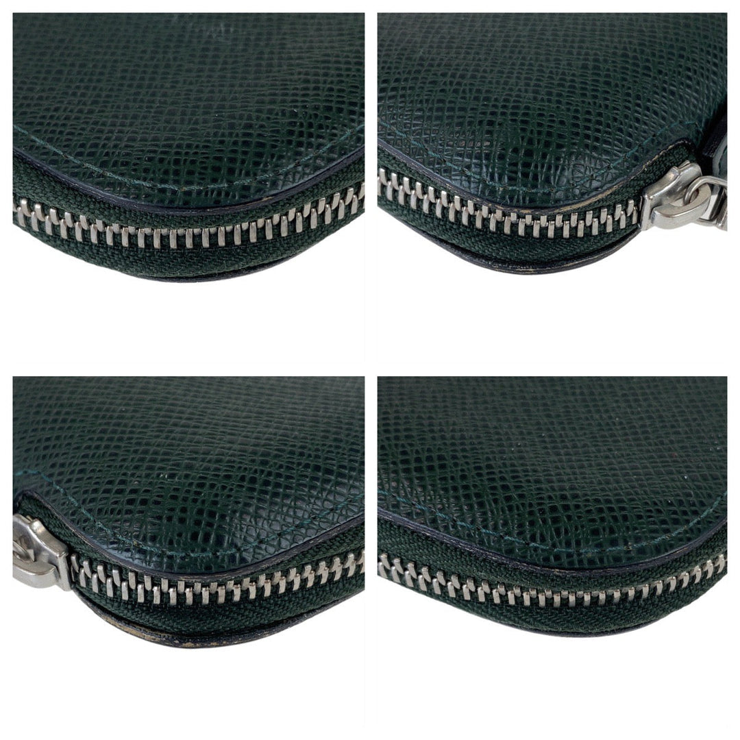 LOUIS VUITTON Long Wallet Purse M30652 leather Episea Green SilverMetal Long Wallet Purse Organizer Long Wallet Taiga Organizer Atoll mens Used Authentic