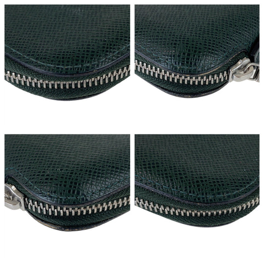 LOUIS VUITTON Long Wallet Purse M30652 leather Episea Green SilverMetal Long Wallet Purse Organizer Long Wallet Taiga Organizer Atoll mens Used Authentic