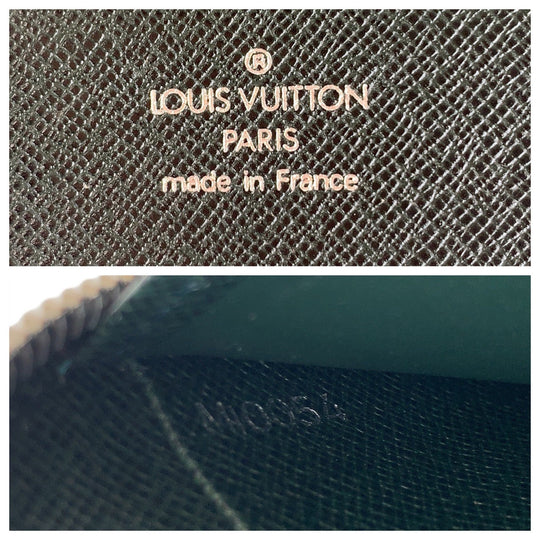LOUIS VUITTON Long Wallet Purse M30652 leather Episea Green SilverMetal Long Wallet Purse Organizer Long Wallet Taiga Organizer Atoll mens Used Authentic