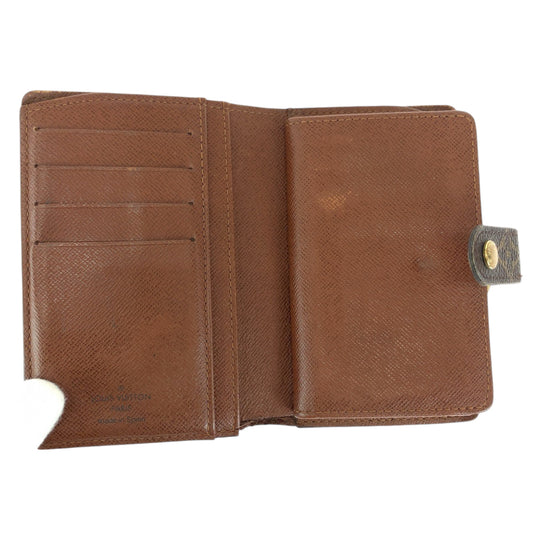 LOUIS VUITTON Bifold Wallet M61674 PVC Brown Gold Metal Purse Folding Wallet Compact Wallet Monogram Portefeuille Viennoiserie Women Used Authentic