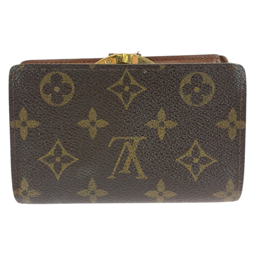LOUIS VUITTON Bifold Wallet M61674 PVC Brown Gold Metal Purse Folding Wallet Compact Wallet Monogram Portefeuille Viennoiserie Women Used Authentic