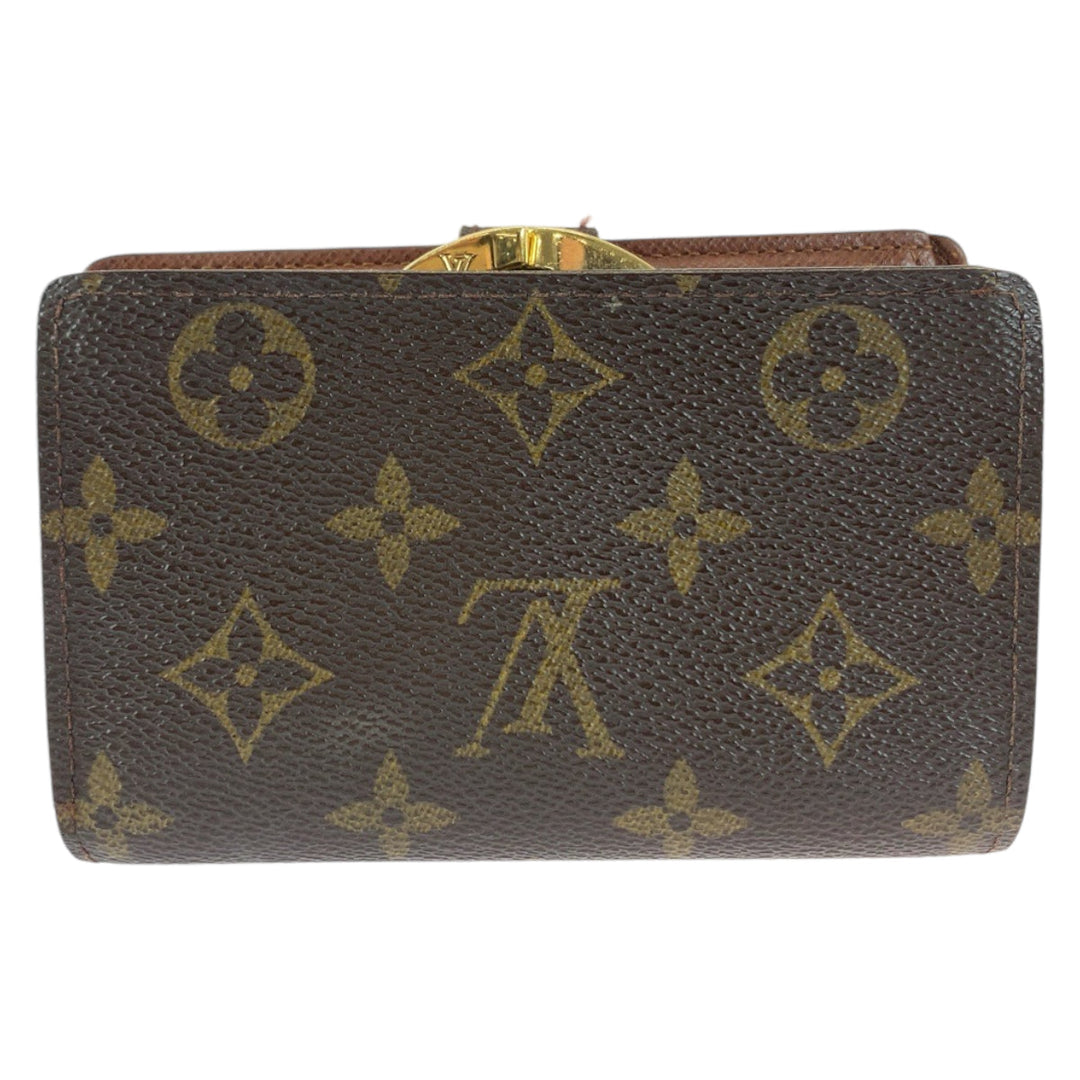 LOUIS VUITTON Bifold Wallet M61674 PVC Brown Gold Metal Purse Folding Wallet Compact Wallet Monogram Portefeuille Viennoiserie Women Used Authentic