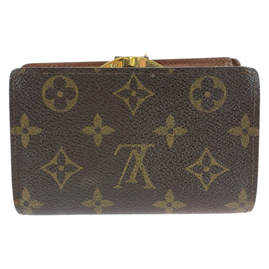 LOUIS VUITTON Bifold Wallet M61674 PVC Brown Gold Metal Purse Folding Wallet Compact Wallet Monogram Portefeuille Viennoiserie Women Used Authentic