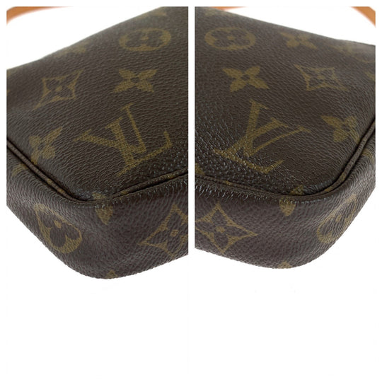 LOUIS VUITTON Handbag M40712 PVC Brown Gold Metal Handbag accessory pouch Monogram Accesspo Women Used Authentic