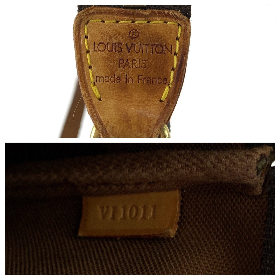 LOUIS VUITTON Handbag M40712 PVC Brown Gold Metal Handbag accessory pouch Monogram Accesspo Women Used Authentic