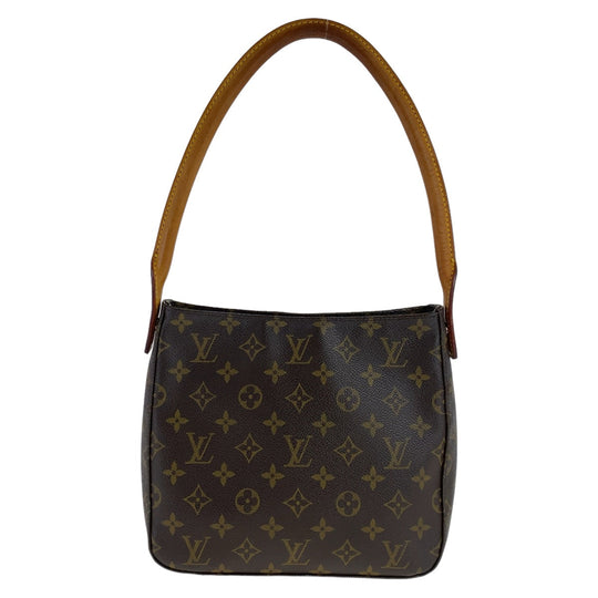 LOUIS VUITTON Shoulder Bag M51146 PVC, Leather Brown Gold Metal Shoulder Bag Monogram LoopingMM Women Used Authentic