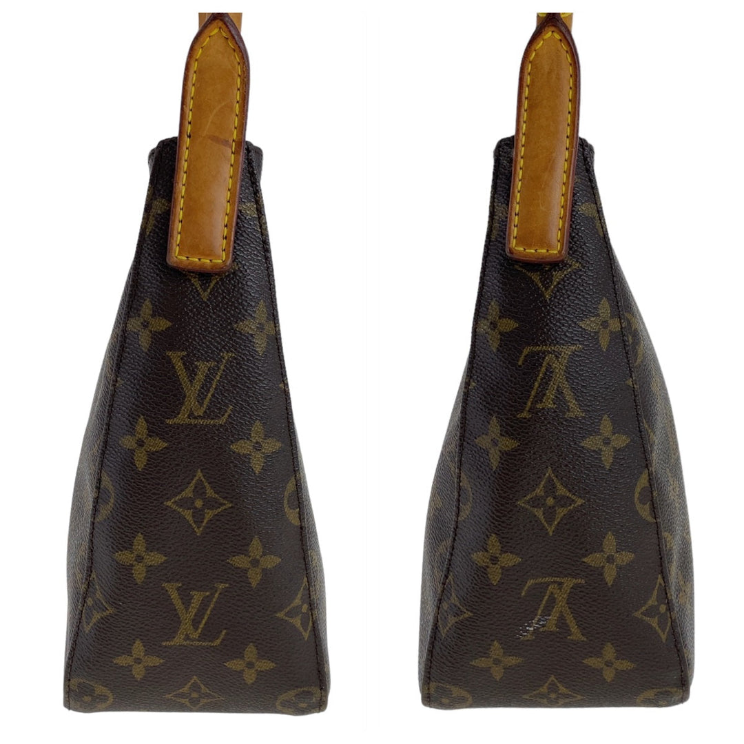 LOUIS VUITTON Shoulder Bag M51146 PVC, Leather Brown Gold Metal Shoulder Bag Monogram LoopingMM Women Used Authentic