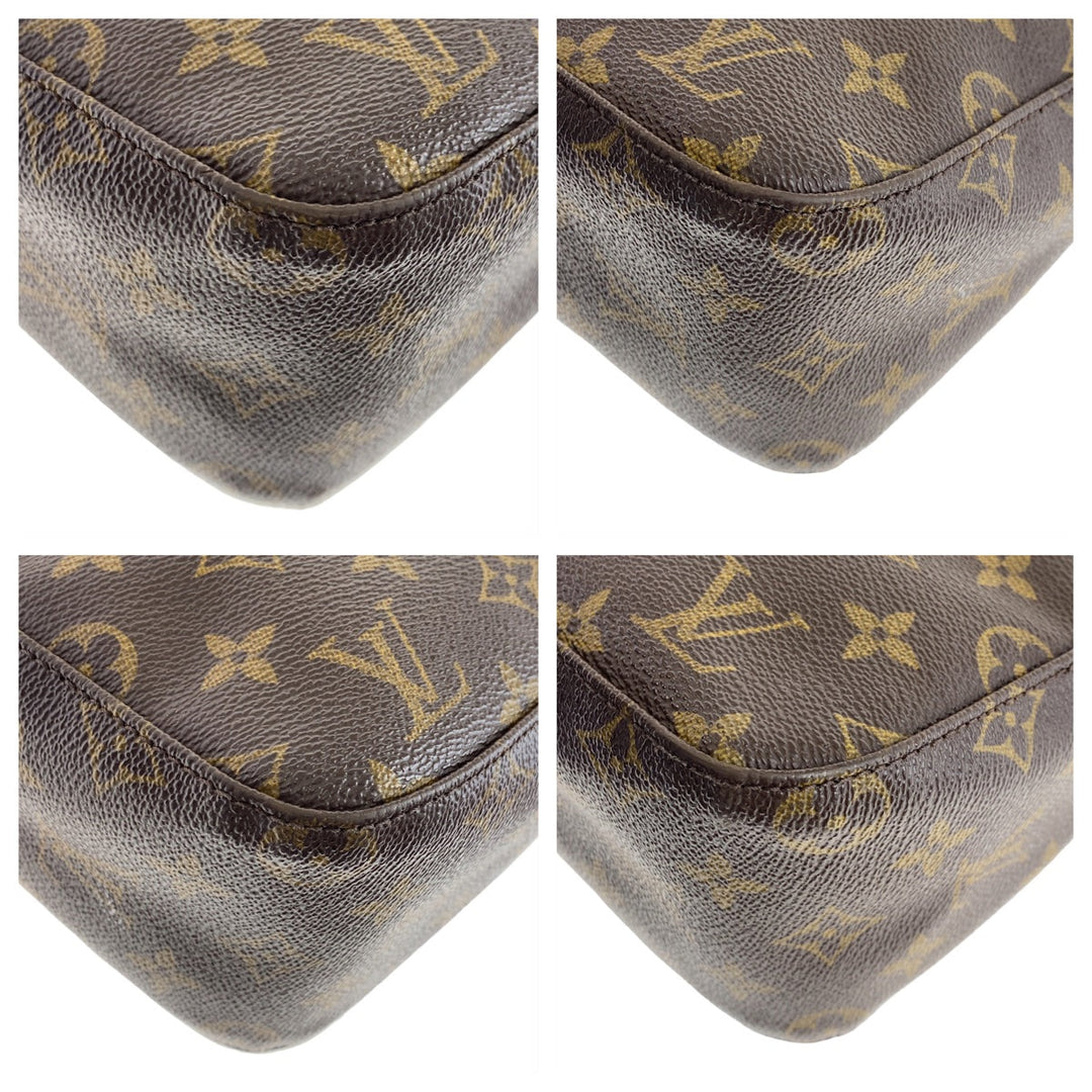 LOUIS VUITTON Shoulder Bag M51146 PVC, Leather Brown Gold Metal Shoulder Bag Monogram LoopingMM Women Used Authentic