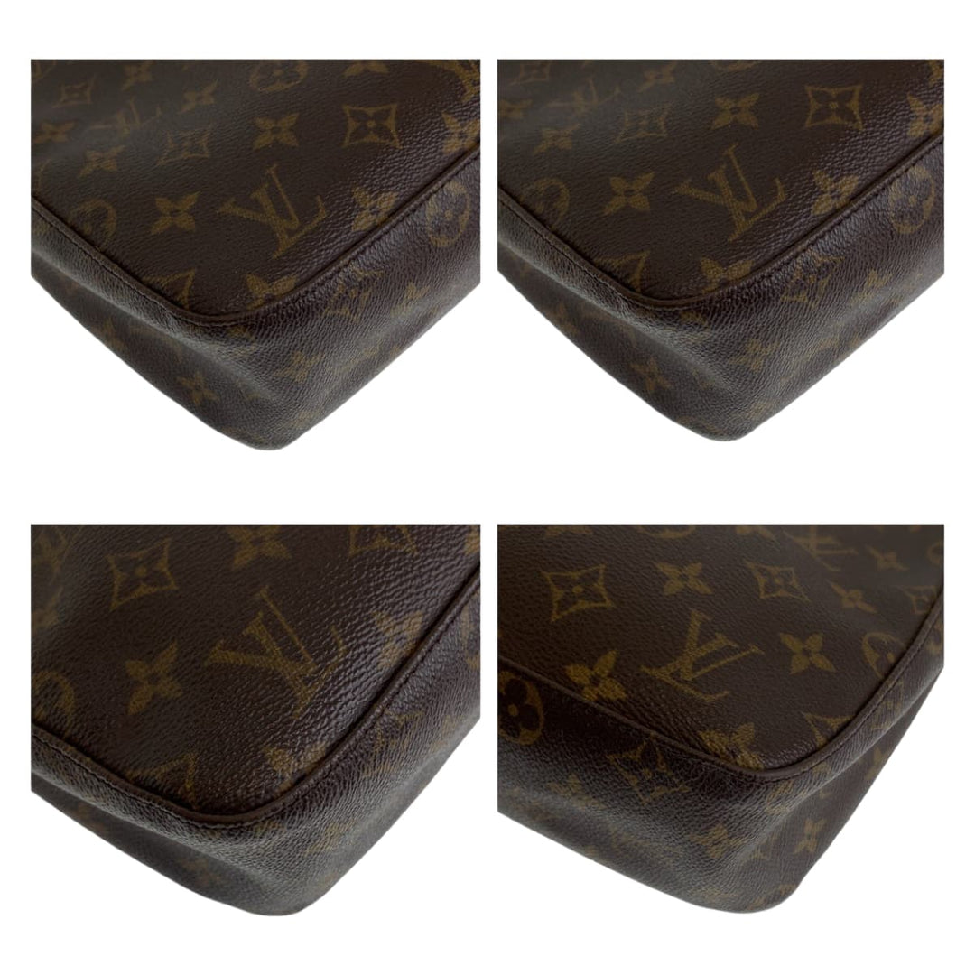 LOUIS VUITTON Shoulder Bag M51146 PVC Brown Gold Metal Shoulder Bag Monogram LoopingMM Women Used Authentic
