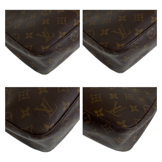 LOUIS VUITTON Shoulder Bag M51146 PVC Brown Gold Metal Shoulder Bag Monogram LoopingMM Women Used Authentic