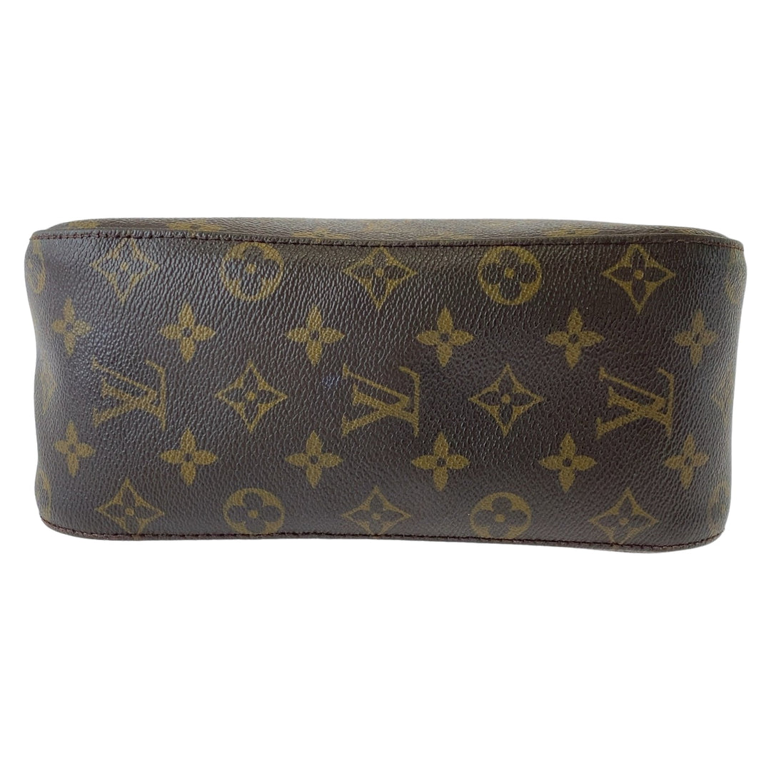 LOUIS VUITTON Shoulder Bag M51146 PVC Brown Gold Metal Shoulder Bag Monogram LoopingMM Women Used Authentic