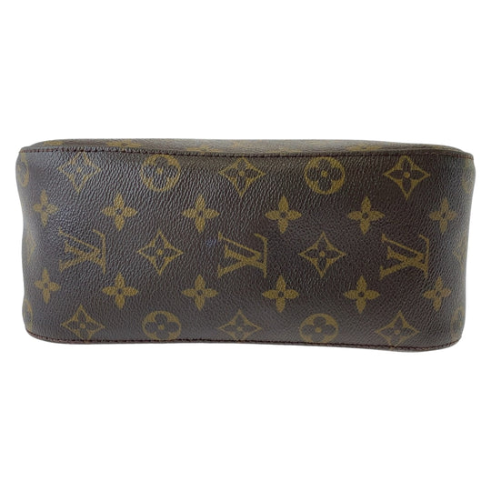 LOUIS VUITTON Shoulder Bag M51146 PVC Brown Gold Metal Shoulder Bag Monogram LoopingMM Women Used Authentic