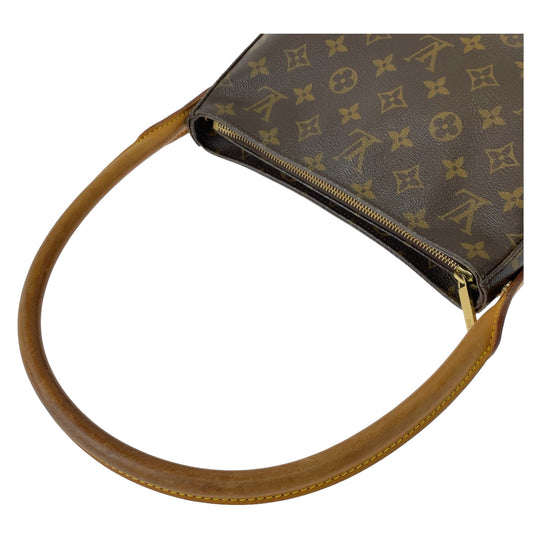 LOUIS VUITTON Shoulder Bag M51146 PVC Brown Gold Metal Shoulder Bag Monogram LoopingMM Women Used Authentic
