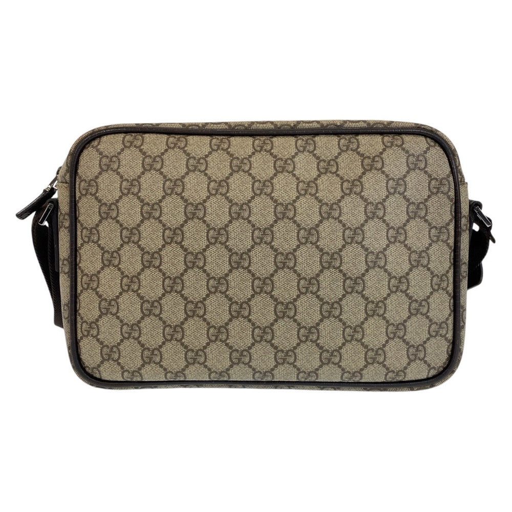 GUCCI Shoulder Bag 114531 GG Supreme canvas, leather Brown Silver Metal Crossbody Shoulder Bag Pochette Women Used Authentic