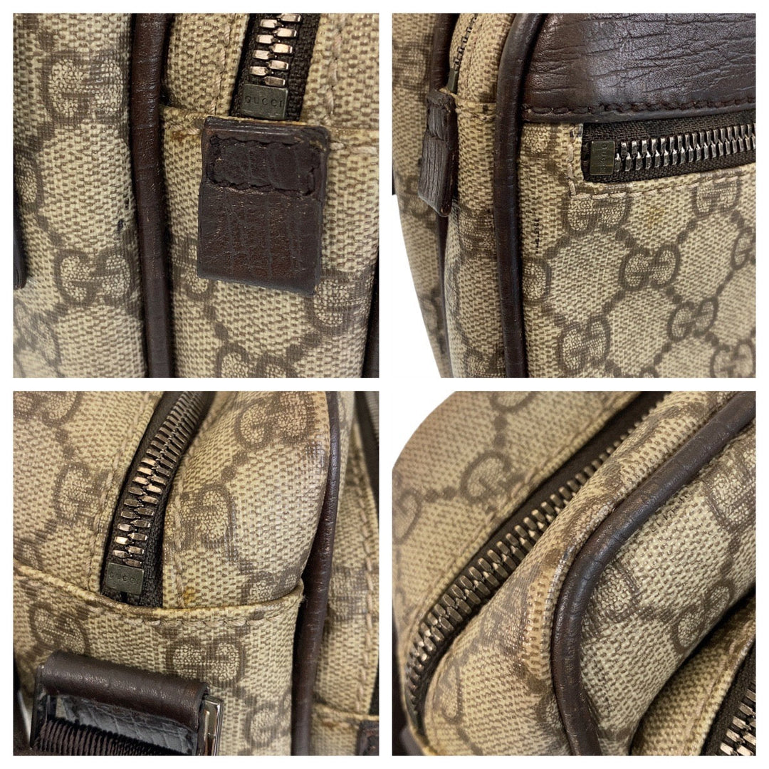 GUCCI Shoulder Bag 114531 GG Supreme canvas, leather Brown Silver Metal Crossbody Shoulder Bag Pochette Women Used Authentic