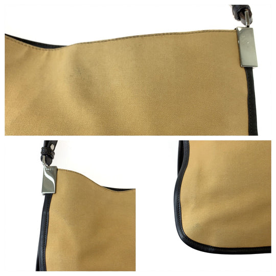 GUCCI Shoulder Bag 001 4321 canvas Beige Red Green SilverMetal Hobo One Shoulder Bag Sherry line Women Used Authentic