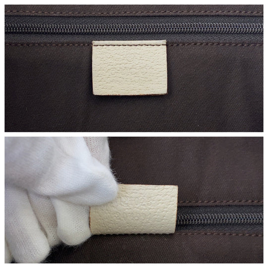 GUCCI Shoulder Bag 121023 GG canvas Beige Brown Ivory Gold Metal Shoulder Bag Tote Bag Women Used Authentic