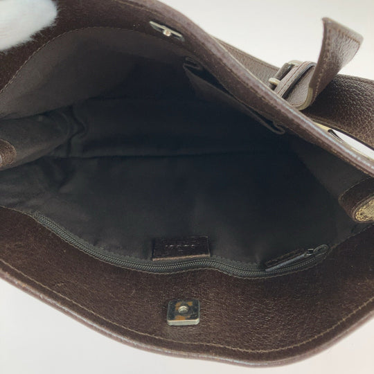 GUCCI Shoulder Bag 120841 GG canvas Brown Silver Metal Shoulder Bag Messenger bag Eclipse Women Used Authentic
