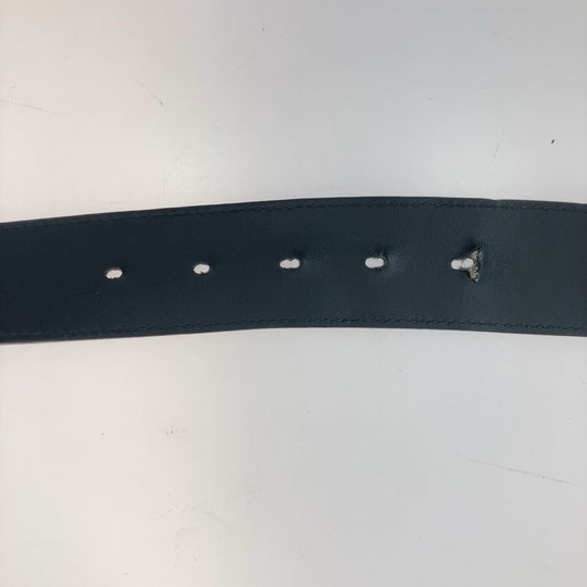 GUCCI belt 400593 leather Black Gold Metal GG Marmont mens 30 Used Authentic