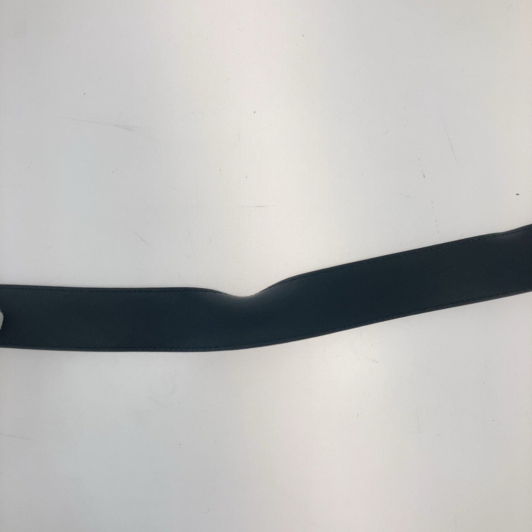 GUCCI belt 400593 leather Black Gold Metal GG Marmont mens 30 Used Authentic