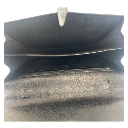 GUCCI Business bag 015.1046.3304 leather Black GoldMetal Business bag briefcase A4 compatible Bamboo Old Gucci mens Used Authentic