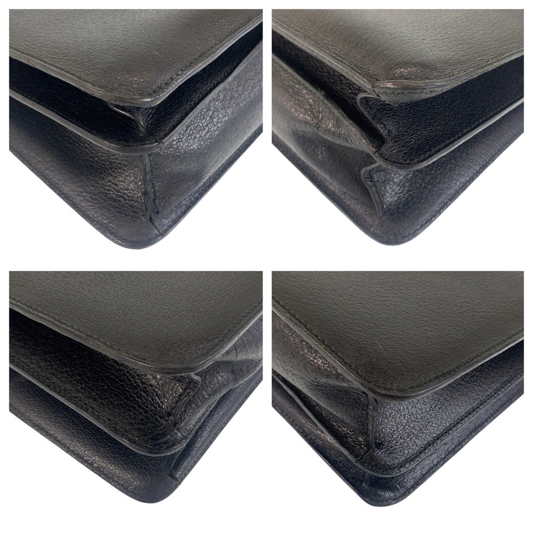 GUCCI Business bag 015.1046.3304 leather Black GoldMetal Business bag briefcase A4 compatible Bamboo Old Gucci mens Used Authentic
