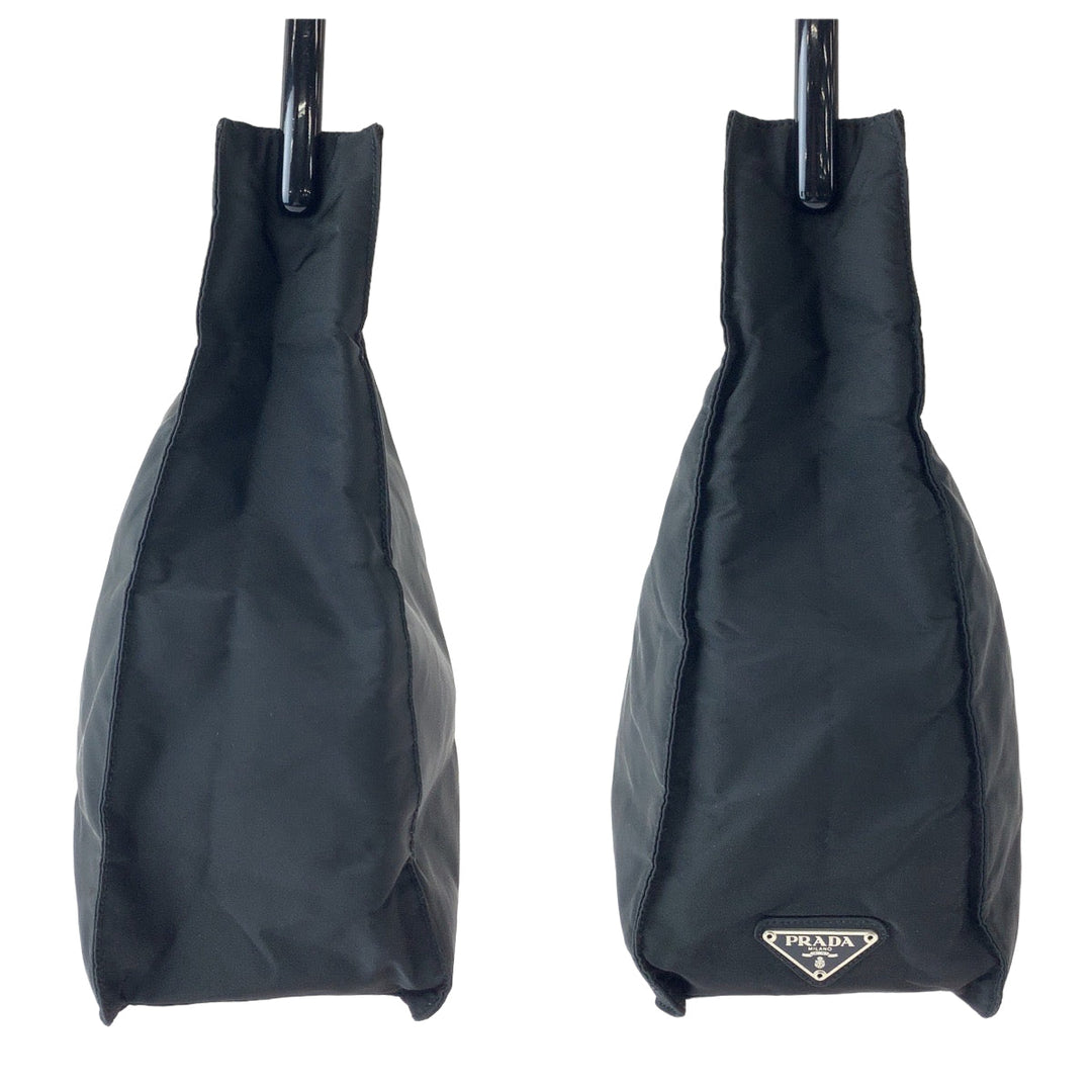 PRADA Shoulder Bag Nylon Black black One Shoulder Bag Handbag Test Triangle With logo Women Used Authentic