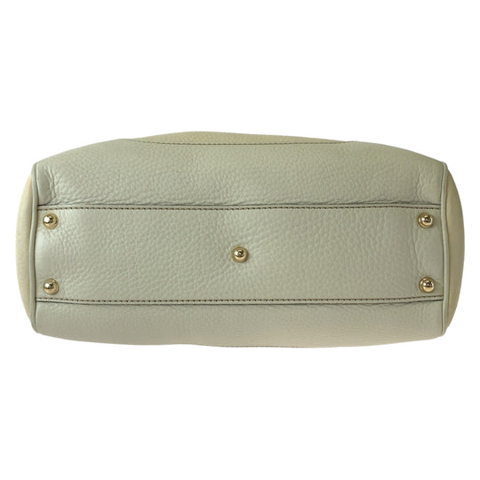 GUCCI Shoulder Bag 308360 leather Ivory Brown Gold Metal Shoulder Bag handbag Bamboo Women Used Authentic