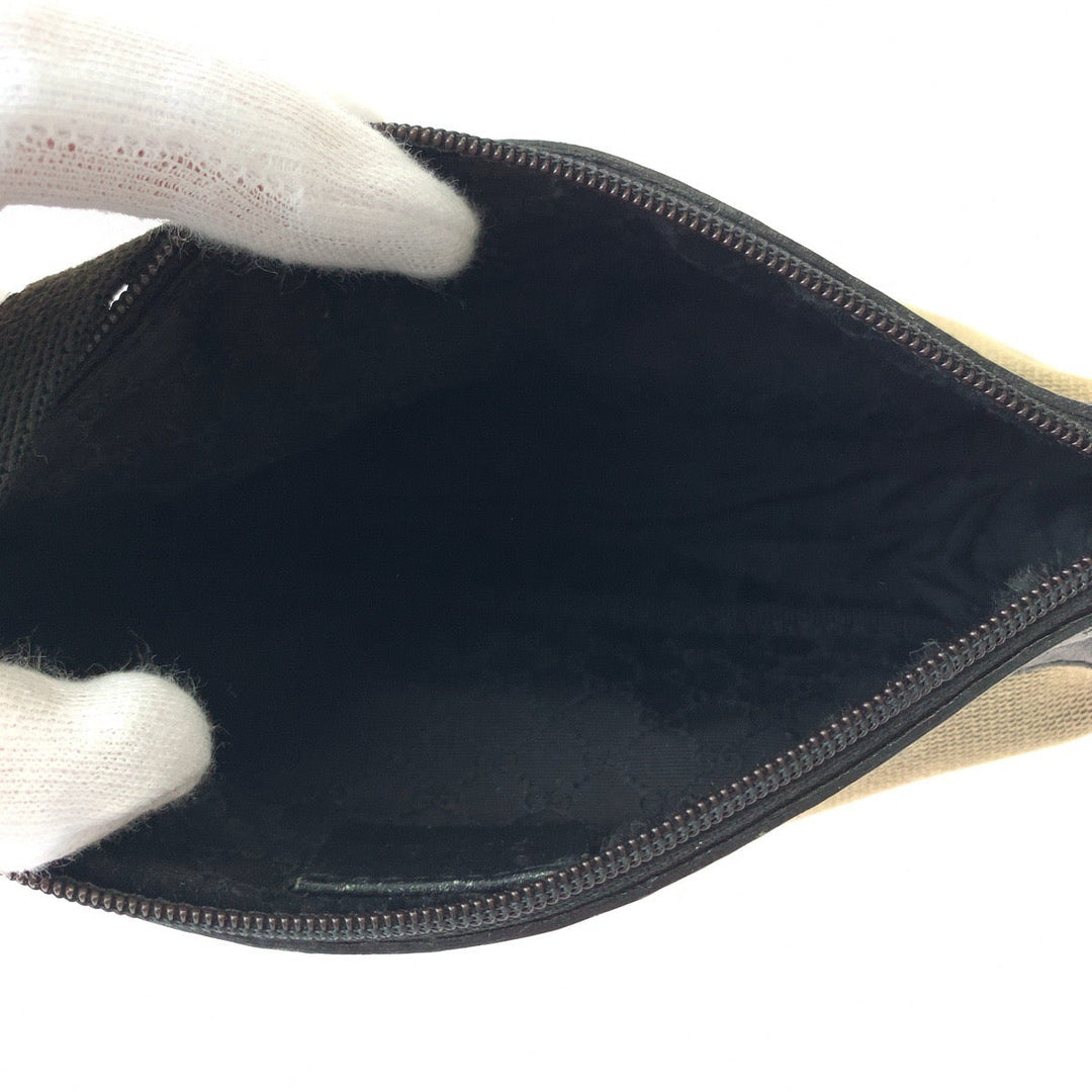 GUCCI Handbag 92820 Canvas, Leather Black Brown SilverMetal Handbag accessory pouch Women Used Authentic