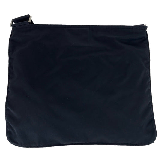 PRADA Shoulder Bag Nylon Black SilverMetal Crossbody Shoulder Bag Pochette Test Triangle With logo Women Used Authentic