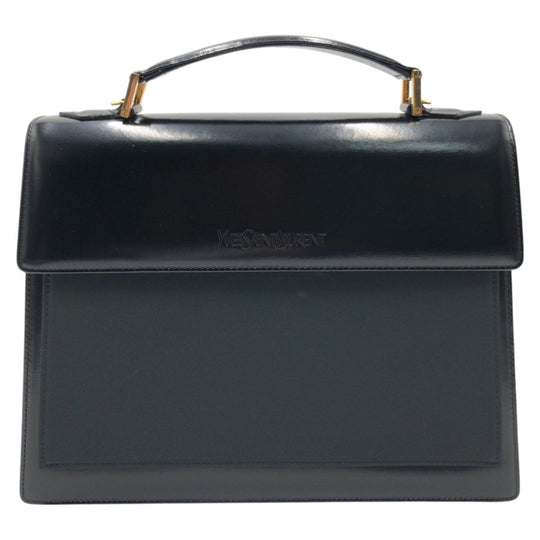 Yves Saint Laurent Handbag enamel Black Gold Metal Handbag Shoulder Bag Women Used Authentic
