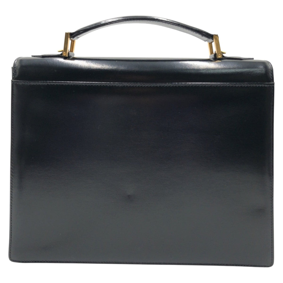 Yves Saint Laurent Handbag enamel Black Gold Metal Handbag Shoulder Bag Women Used Authentic