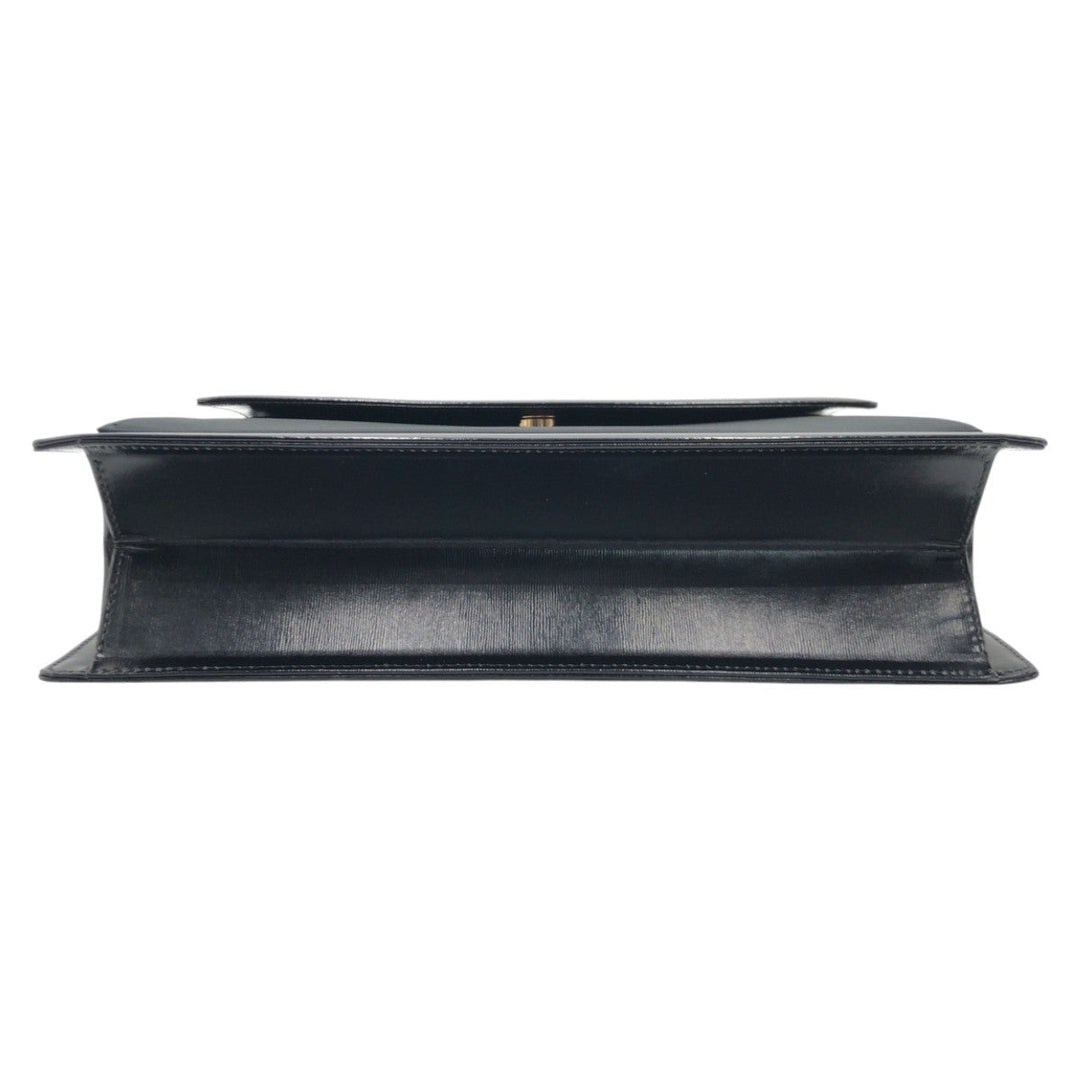 Yves Saint Laurent Handbag enamel Black Gold Metal Handbag Shoulder Bag Women Used Authentic
