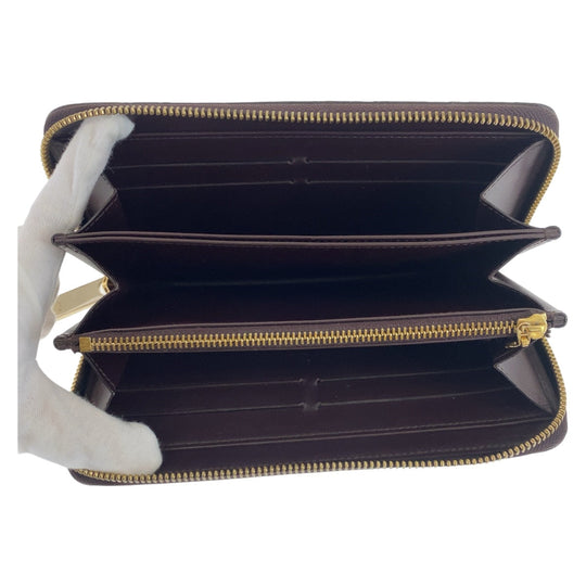 LOUIS VUITTON Long Wallet Purse M93522 Patent leather Amaranth Wine Red Gold Metal Long Wallet Purse Long wallet unisex Vernis Zippy wallet Women Used Authentic