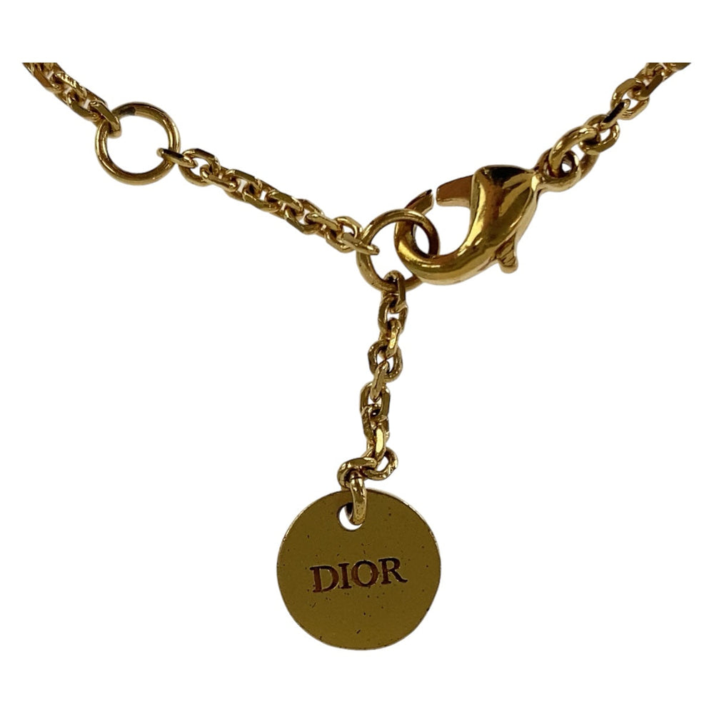 Dior bracelet Metal, Faux Pearl gold bracelet CD logo Women Used Authentic