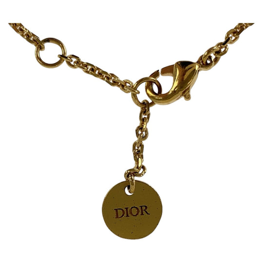 Dior bracelet Metal, Faux Pearl gold bracelet CD logo Women Used Authentic