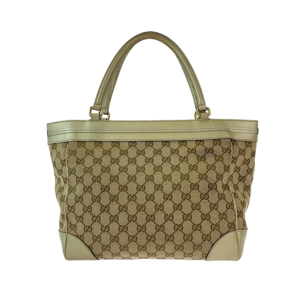 GUCCI Tote Bag 257061 GG canvas, leather Beige Gold GoldMetal Tote Bag Shoulder Bag Mayfair Women Used Authentic