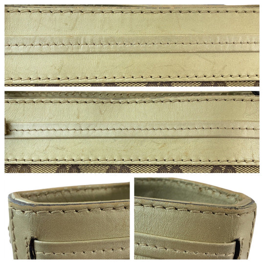 GUCCI Tote Bag 257061 GG canvas, leather Beige Gold GoldMetal Tote Bag Shoulder Bag Mayfair Women Used Authentic