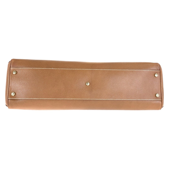 CARTIER Handbag leather Brown Gold Metal Handbag Shoulder Bag Marcello Women Used Authentic
